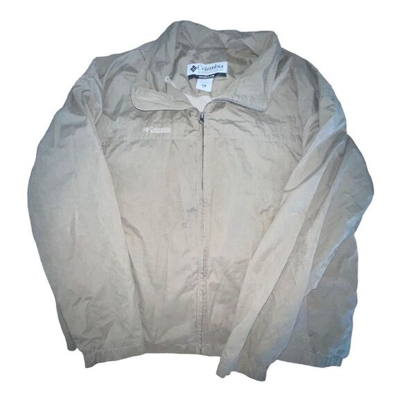 Columbia Mens Windbreaker Jacket Collar Lined Taupe Green XXL EUC - Picture 1 of 10
